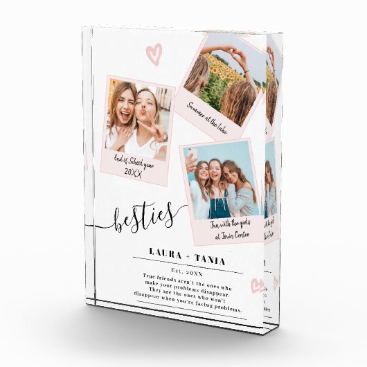 Beste vrienden Script 3 foto's Booth Collage Grid (Rechts)