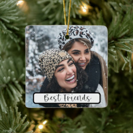 Beste Vrienden Script Kerstmis Fotojaar Keramisch Ornament