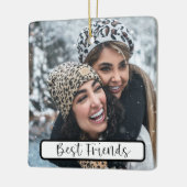 Beste Vrienden Script Kerstmis Fotojaar Keramisch Ornament (Links)