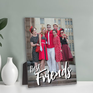 Beste vrienden Script Overlay Zwart-wit Foto Fotoplaat