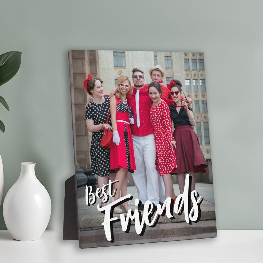 Beste vrienden Script Overlay Zwart-wit Foto Fotoplaat