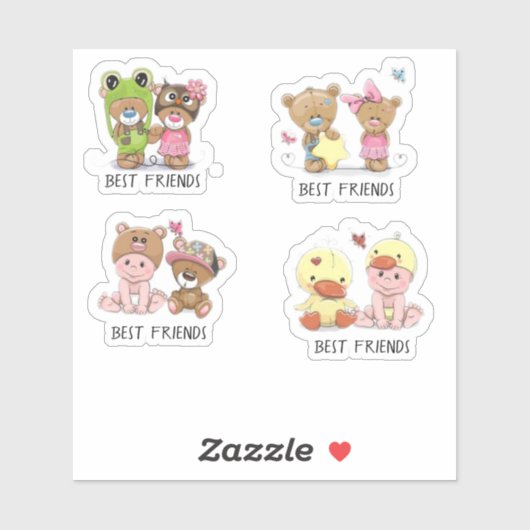 Beste vrienden set van sticker (Vel)