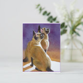 Beste vrienden, Siamese katten Briefkaart (Staand voorkant)