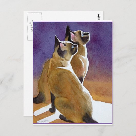 Beste vrienden, Siamese katten Briefkaart (Voorkant / Achterkant)