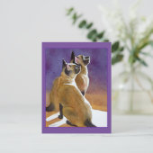 Beste vrienden, Siamese katten Briefkaart (Staand voorkant)