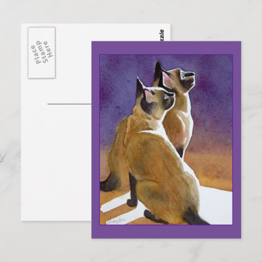 Beste vrienden, Siamese katten Briefkaart (Voorkant / Achterkant)