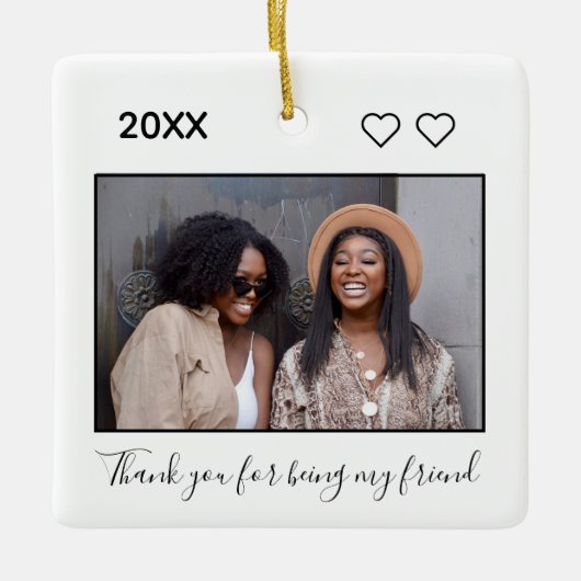 Beste vrienden Sisters Gratitude Aangepast Keramisch Ornament (Voorkant)