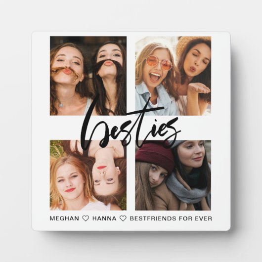 Beste vrienden Square 4 Foto's collage besties Fotoplaat (Voorkant)