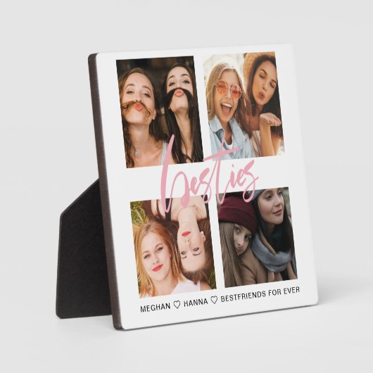 Beste vrienden Square 4 Foto's collage roze bessen Fotoplaat (Voorkant)