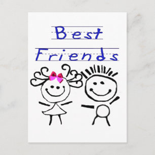 Beste vrienden-sticker briefkaart