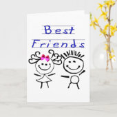 Beste vrienden-sticker kaart (Gele Bloem)