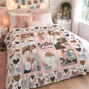 Beste Vrienden Stijlvolle BFF Roze Vriendschapsfot Fleece Deken