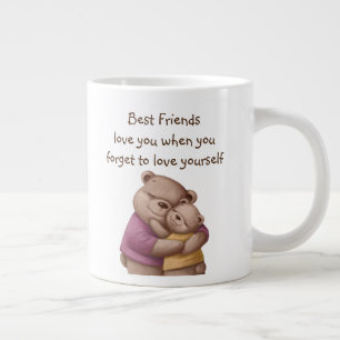 Beste vrienden Teddy Bear houden van je Inspireren Grote Koffiekop