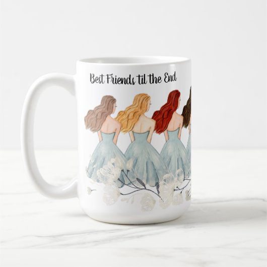 Beste vrienden tot het einde | meerkleurig haar koffiemok (Links)