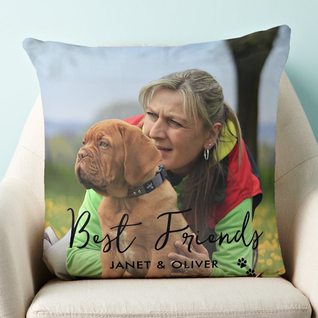 Beste vrienden trendy huisdier hond aangepaste 2 f kussen (Creator heeft geüpload)