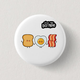 Beste Vrienden Trio- Bacon Eieren & Toast Ronde Button 3,2 Cm