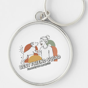 Beste Vrienden Troep Hond Moeder Boho Lijn Kunst Sleutelhanger