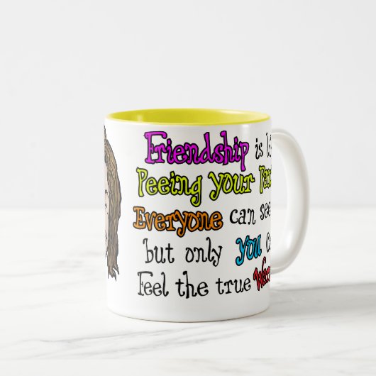 Beste vrienden tweekleurige koffiemok (Voorkant rechts)