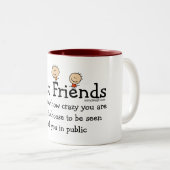 Beste vrienden tweekleurige koffiemok (Voorkant rechts)