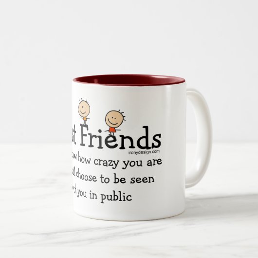Beste vrienden tweekleurige koffiemok (Voorkant rechts)