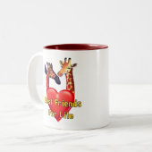 Beste vrienden tweekleurige koffiemok (Voorkant links)