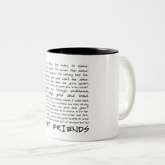 Beste vrienden tweekleurige koffiemok (Voorkant rechts)