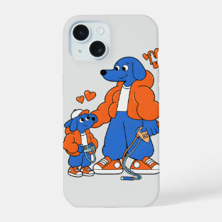 Beste vrienden : Vader en zoon Blue Dog duo ( Oran iPhone 15 Case