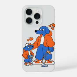 Beste Vrienden : Vader en zoon Blue Dog Duo ( Oran iPhone 15 Pro Case