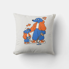Beste Vrienden : Vader en zoon Blue Dog Duo ( Oran Kussen