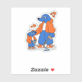 Beste vrienden : Vader en zoon Blue Dog duo ( Oran Sticker