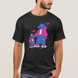 Beste vrienden: vader en zoon Blue Dog duo ( roze  T-shirt