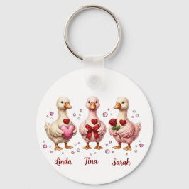 Beste vrienden Valentijnsdag Ganzen vrienden  Sleutelhanger
