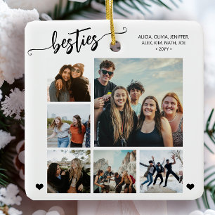 Beste vrienden van besties 6 foto modern aandenken keramisch ornament