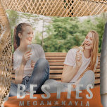 Beste vrienden van BFF Moderne Foto Kussen<br><div class="desc">Dit eenvoudige en moderne ontwerp bestaat uit sans serif typografie. Voeg douanefoto van u en uw beste vriend toe.</div>