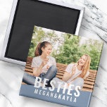 Beste vrienden van BFF Moderne Foto Magneet<br><div class="desc">Dit eenvoudige en moderne ontwerp bestaat uit sans serif typografie. Voeg douanefoto van u en uw beste vriend toe.</div>