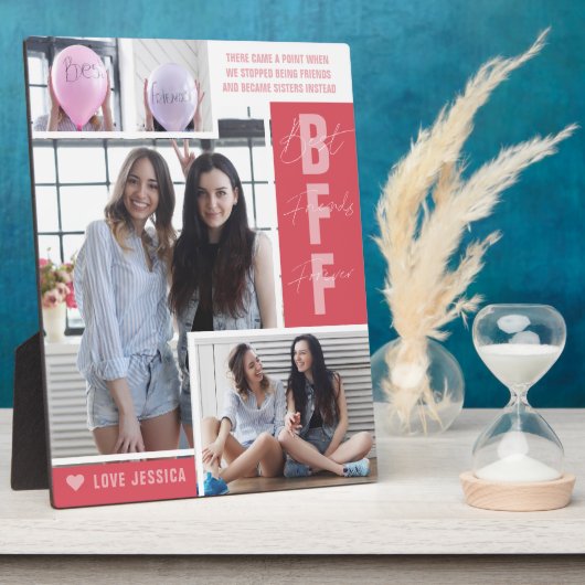 Beste vrienden van BFF | Moderne fotocollage Plaqu Fotoplaat (Zijkant)