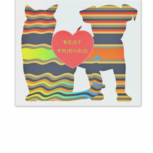BESTE VRIENDEN VAN DOG EN KAT STICKER (Voorkant)