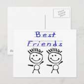Beste vrienden van Stick Figuur Briefkaart (Voorkant / Achterkant)