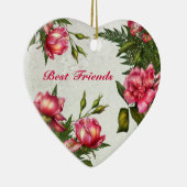 Beste vrienden - Victoriaans Rozen - Heart Ornamen Keramisch Ornament (Rechts)
