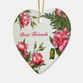 Beste vrienden - Victoriaans Rozen - Heart Ornamen Keramisch Ornament (Links)
