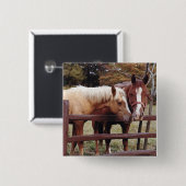 Beste vrienden vierkante button 5,1 cm (Voorkant /achterkant)