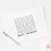 Beste vrienden vierkante sticker (Envelop)