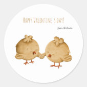 Beste Vrienden Vogels Valentijnsdag Ronde Sticker (Voorkant)