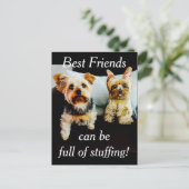 Beste vrienden vol studeren Yorkie personaliseren Briefkaart (Staand voorkant)