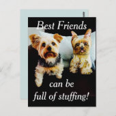 Beste vrienden vol studeren Yorkie personaliseren Briefkaart (Voorkant / Achterkant)
