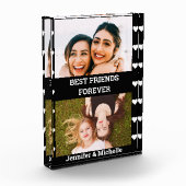 Beste vrienden voor 2 Aangepaste foto en naam zwar (Links)