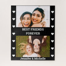 Beste vrienden voor 2 Aangepaste foto en naam zwar