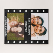 Beste vrienden voor 2 Aangepaste foto en naam zwar Legpuzzel (Horizontaal)