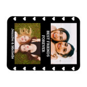 Beste vrienden voor 2 Aangepaste foto en naam zwar Magneet (Horizontaal)