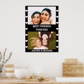 Beste vrienden voor 2 Aangepaste foto en naam zwar Poster (Keuken)